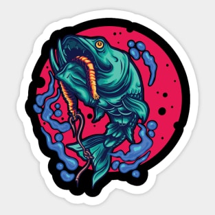 fishing fish illustration Sticker